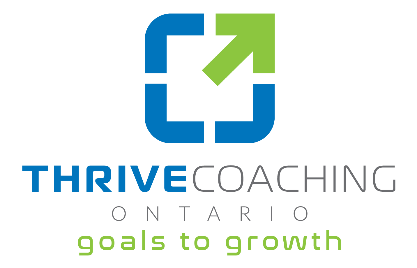 Thrive Coaching Ontario - From Goals to Growth Logo.